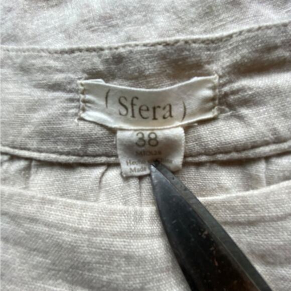 Sfera Embroidered Linen Blend Dress Size 38 (Medium) - Picture 13 of 15